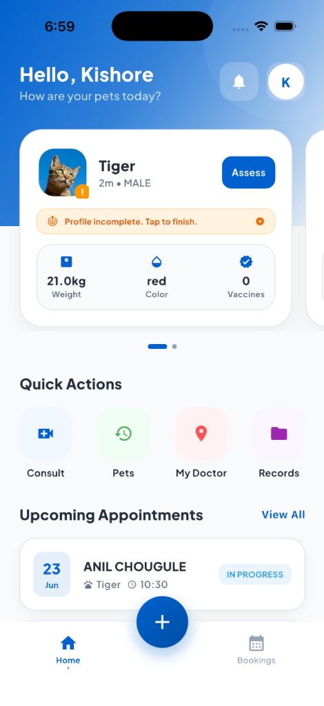 VetNow App Dashboard